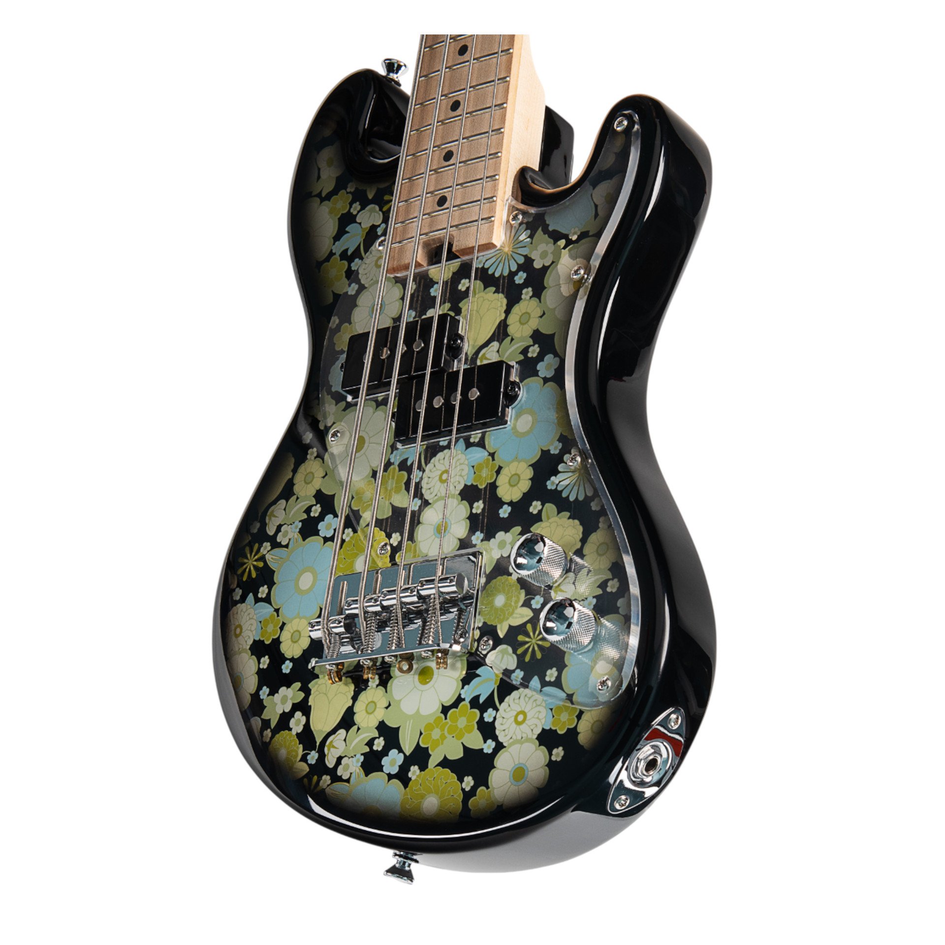 U-Bass Solid Body 4-String Fretted Floral Black Burst